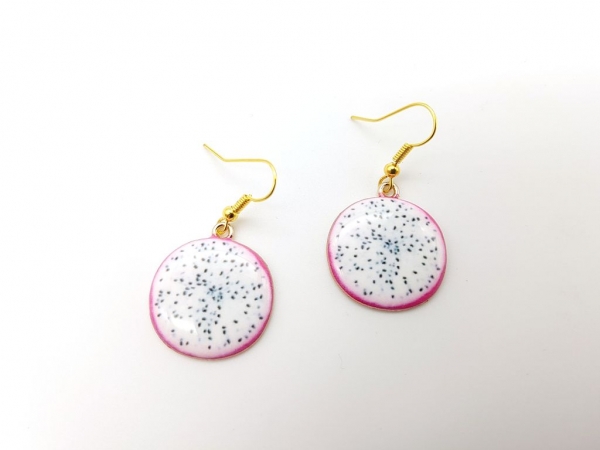 Drachenfrucht Ohrringe goldfarben